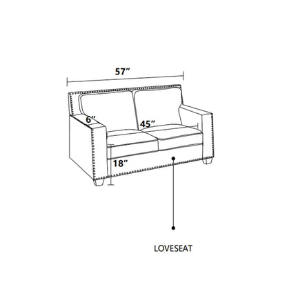 Gliden Modern Linen Fabric Sofa with Solid Wood Frame