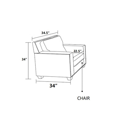 Gliden Modern Linen Fabric Sofa with Solid Wood Frame
