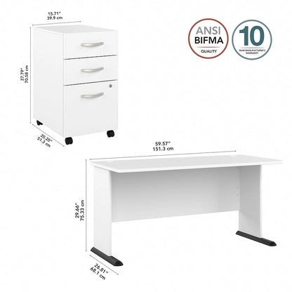 Studio A 60W Computer Desk with Drawers by Bush Business Furniture