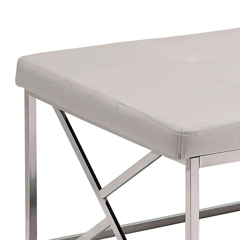 Nara Modern Faux Leather Tufted Accent Bench by Furniture of America