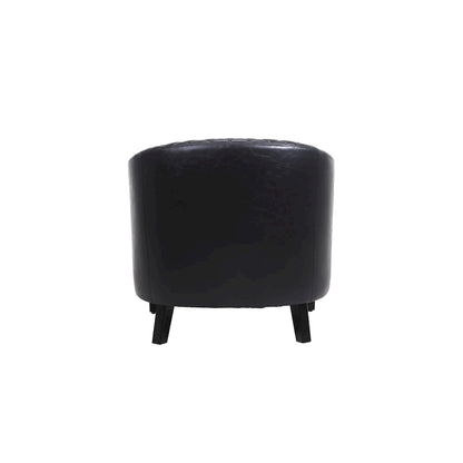 Accent Barrel chair living room chair with nailheads and solid wood legs