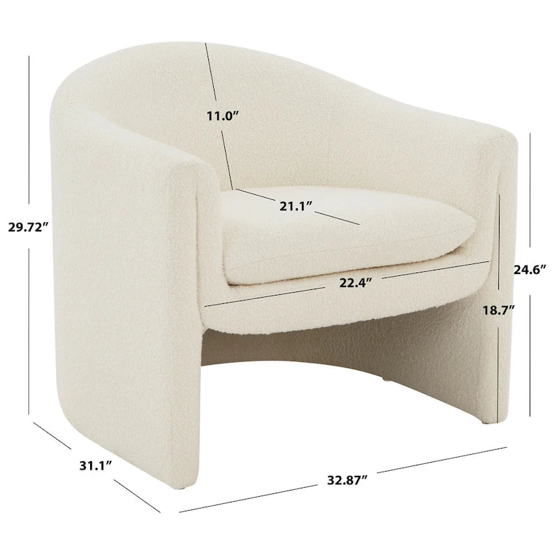 SAFAVIEH Couture Laylette Upholstered Accent Chair - 33 IN W x 31 IN D x 30 IN H