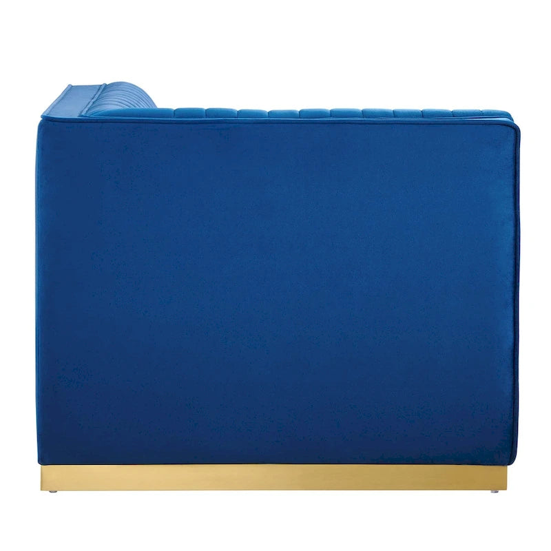 Sanguine Channel Tufted Performance Velvet Modular Sectional Sofa Left Corner Chair