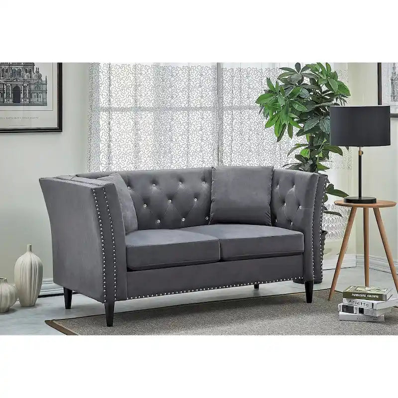 Gracewood Hollow Sukikim Velvet Loveseat