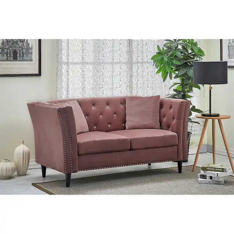 Gracewood Hollow Sukikim Velvet Loveseat