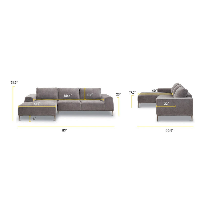 Poly & Bark Rue 113 Fabric Sectional Sofa