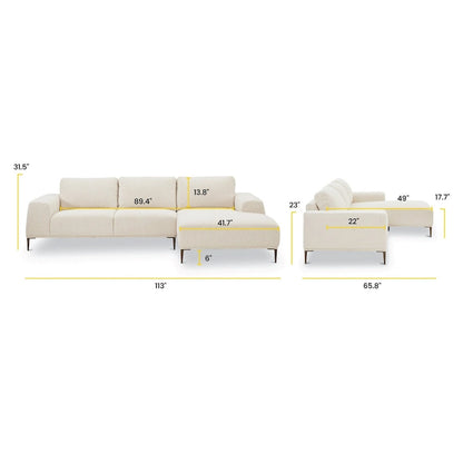 Poly & Bark Rue 113 Fabric Sectional Sofa