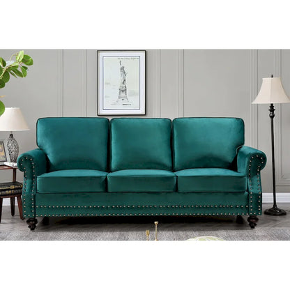 Suffield Velvet Nailhead 2-Piece Set-Loveseat & Sofa