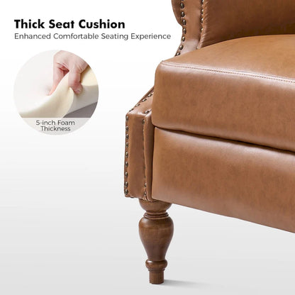 Terri Traditional Vegan Leather Manual Push Back Recliner Set of 2 by HULALA HOME