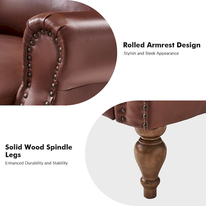 Terri Traditional Vegan Leather Manual Push Back Recliner Set of 2 by HULALA HOME