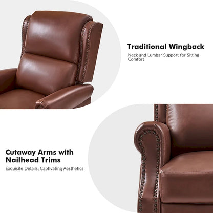 Terri Traditional Vegan Leather Manual Push Back Recliner Set of 2 by HULALA HOME