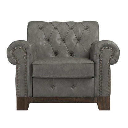 Greenwich Tufted Scroll Arm Nailhead Chesterfield Chair by iNSPIRE Q Artisan