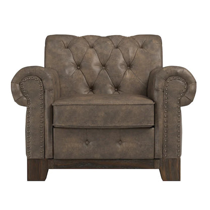 Greenwich Tufted Scroll Arm Nailhead Chesterfield Chair by iNSPIRE Q Artisan