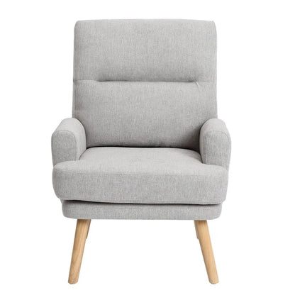 Fabric Armchair Accent Chair with Ottoman Set