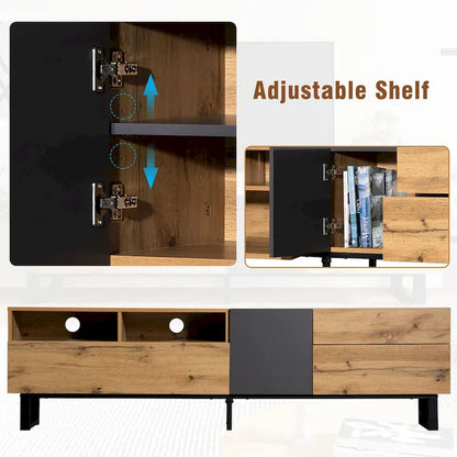Modern TV Stand for 80 TV with Double Storage Space
