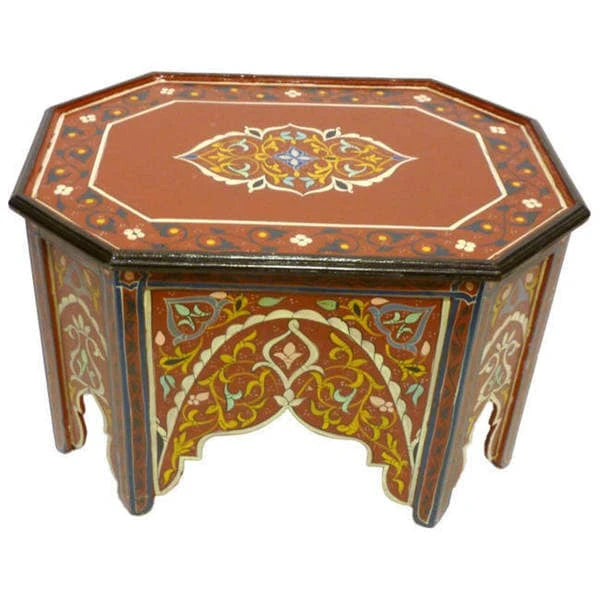 Handmade Multicolored Wood Coffee Table (Morocco)
