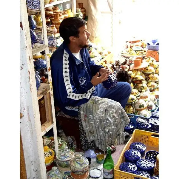 Handmade Multicolored Wood Coffee Table (Morocco)