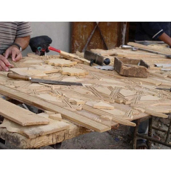 Handmade Multicolored Wood Coffee Table (Morocco)