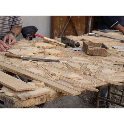 Handmade Multicolored Wood Coffee Table (Morocco)