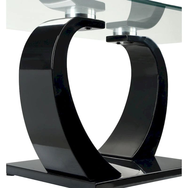 Cres Glam Glasstop 3-Piece Coffee Table Set by Furniture of America