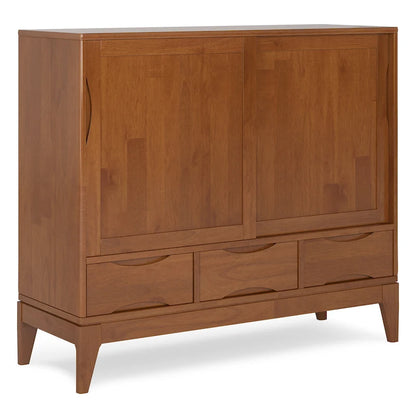 WYNDENHALL Pearson SOLID HARDWOOD 48 inch Wide Mid Century Modern Medium Storage Cabinet - 48w x 17d x 42 h