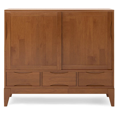 WYNDENHALL Pearson SOLID HARDWOOD 48 inch Wide Mid Century Modern Medium Storage Cabinet - 48w x 17d x 42 h