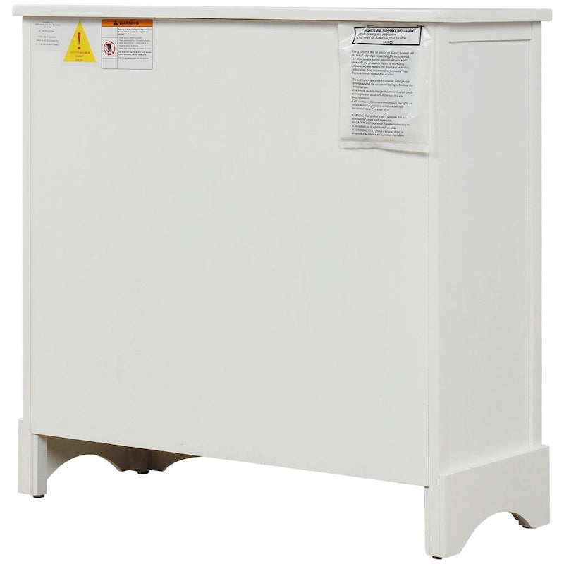 Nestfair Storage Cabinet with 2 Drawers and 4 Classic Rattan Basket