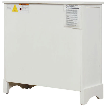 Nestfair Storage Cabinet with 2 Drawers and 4 Classic Rattan Basket