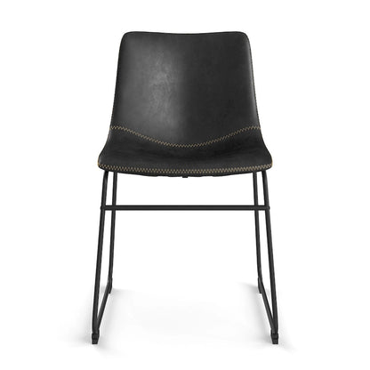 Petra Vegan Leather Side Chairs with Black Legs (Set of 2)