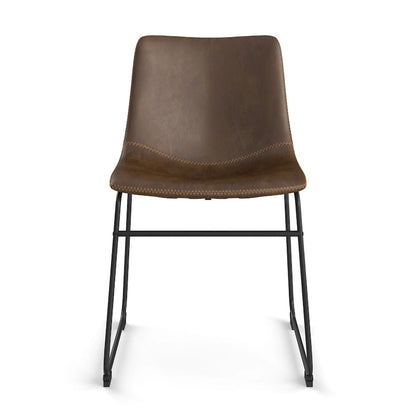 Petra Vegan Leather Side Chairs with Black Legs (Set of 2)