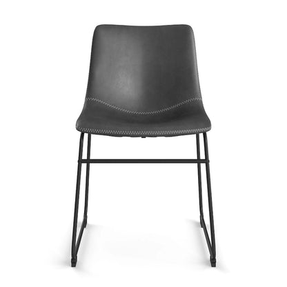 Petra Vegan Leather Side Chairs with Black Legs (Set of 2)