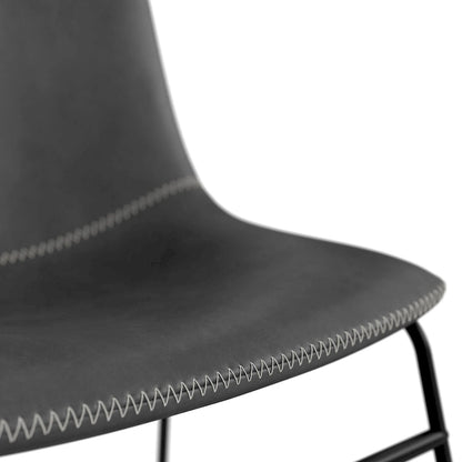 Petra Vegan Leather Side Chairs with Black Legs (Set of 2)