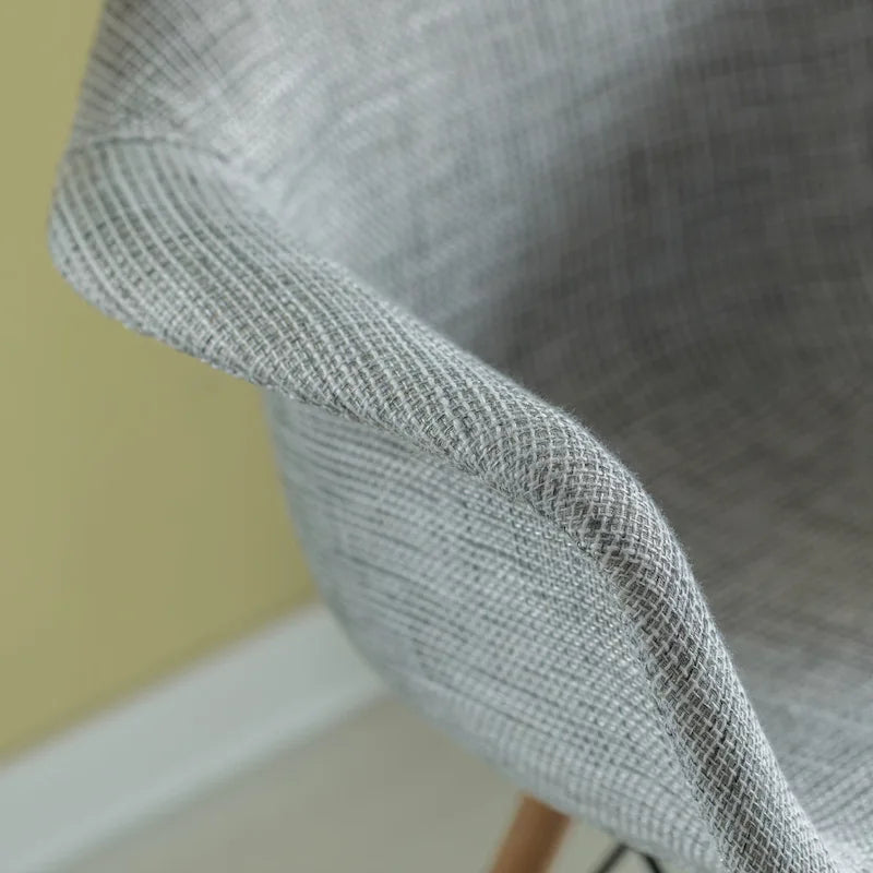 Mid-Century Modern Style Fabric Lined Armchair with Beech Wooden Legs