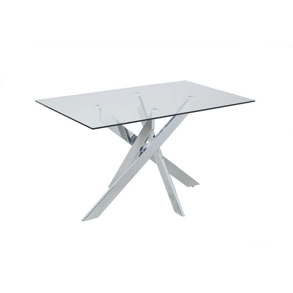 Somette Petra Square Glass Dining Table
