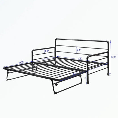 Twin Size Daybed with Adjustable Trundle
