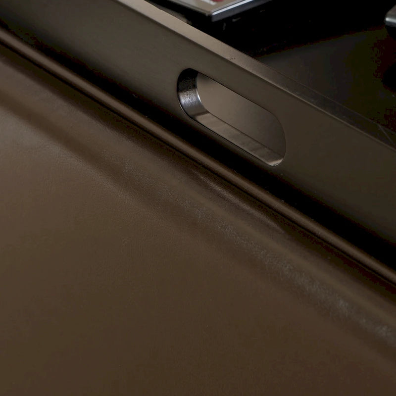 Wellington Bonded Leather Tray Top Ottoman by Christopher Knight Home