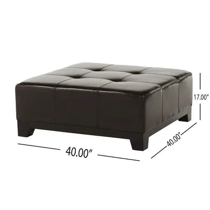 Darlington Espresso Bonded Leather Ottoman by Christopher Knight Home