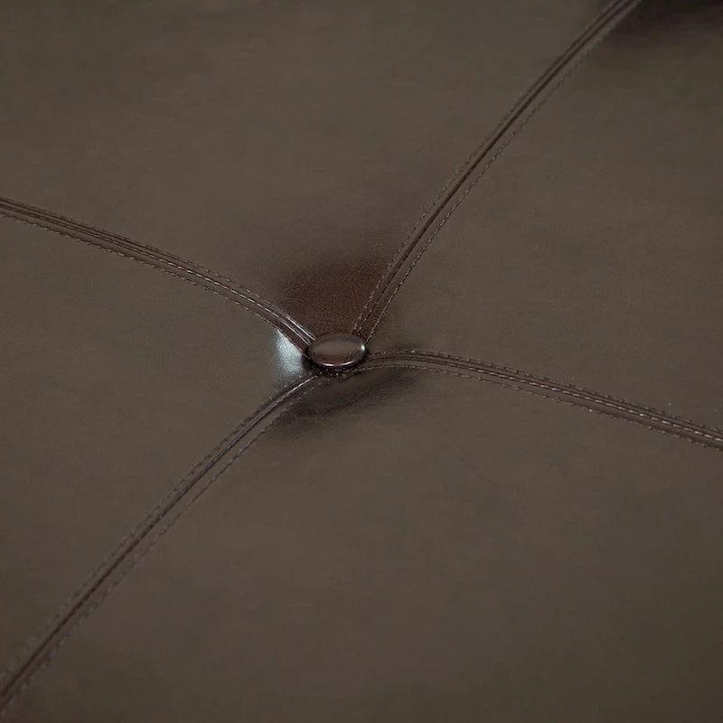 Darlington Espresso Bonded Leather Ottoman by Christopher Knight Home