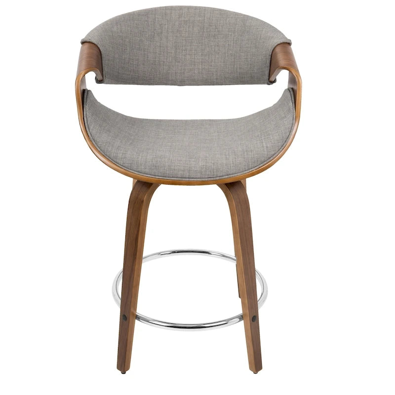 Carson Carrington Sauda 24 Fixed-Height Counter Stools with Bent Wood Legs & Round Footrest (Set of 2)