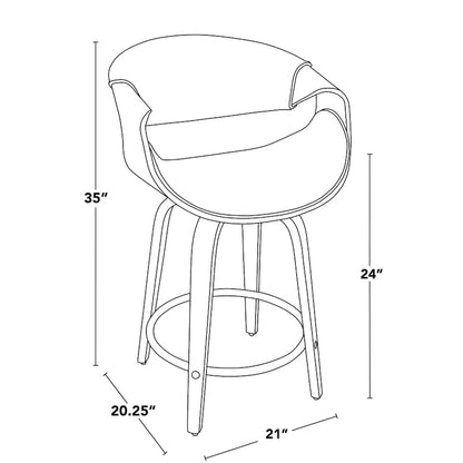 Carson Carrington Sauda 24 Fixed-Height Counter Stools with Bent Wood Legs & Round Footrest (Set of 2)