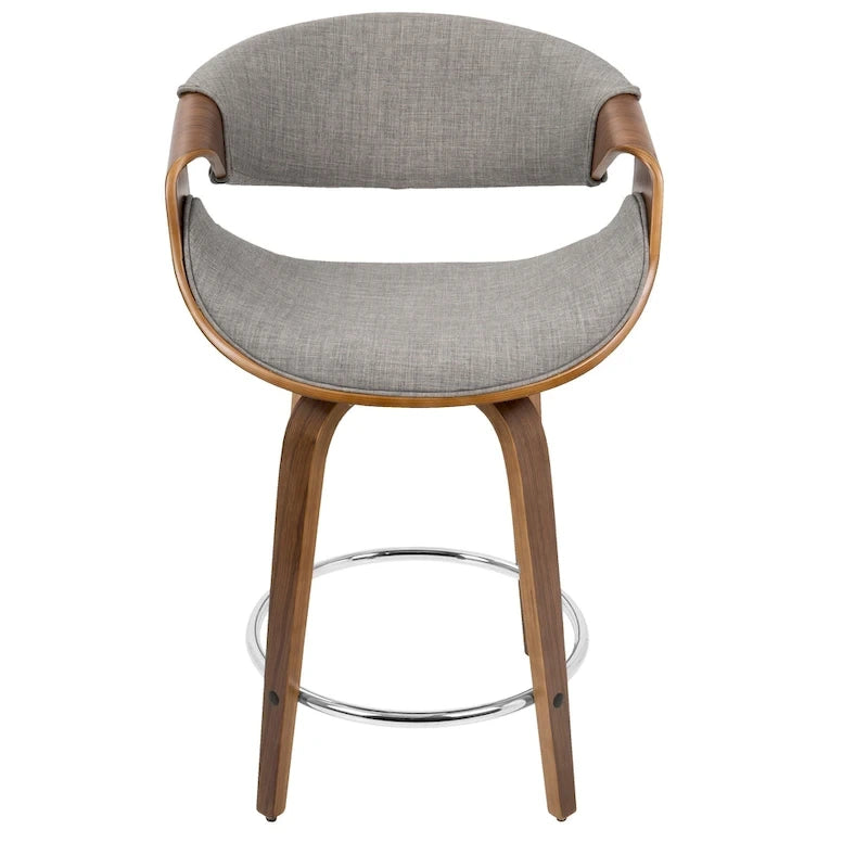 Carson Carrington Sauda 24 Fixed-Height Counter Stools with Bent Wood Legs & Round Footrest (Set of 2)