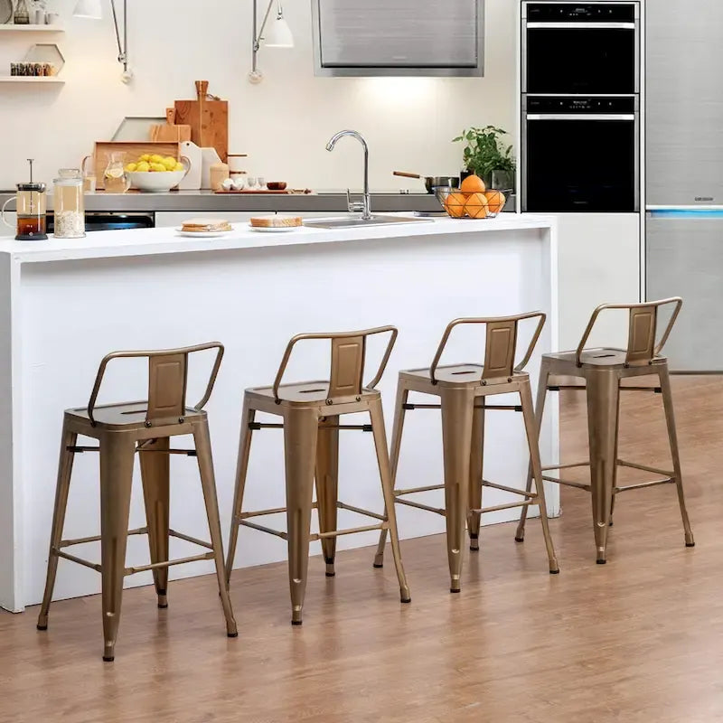 Industrial bar stools Set of 4Metal Bar Stools