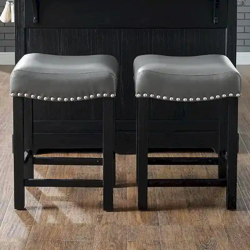Steve Silver Ariana Gray Faux Leather Counter Stool - Set of 2