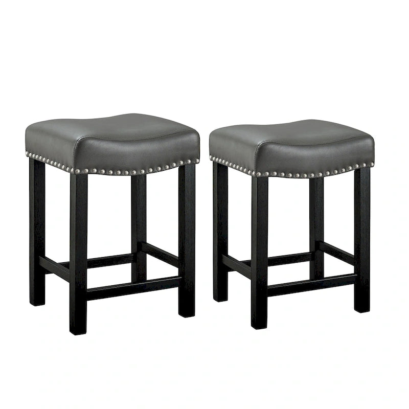 Steve Silver Ariana Gray Faux Leather Counter Stool - Set of 2