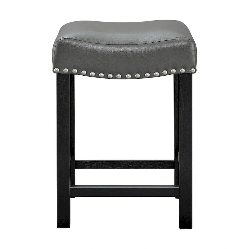 Steve Silver Ariana Gray Faux Leather Counter Stool - Set of 2