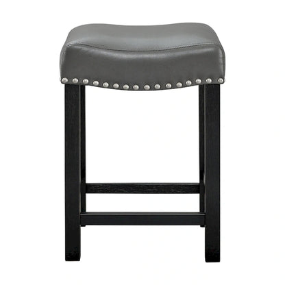 Steve Silver Ariana Gray Faux Leather Counter Stool - Set of 2