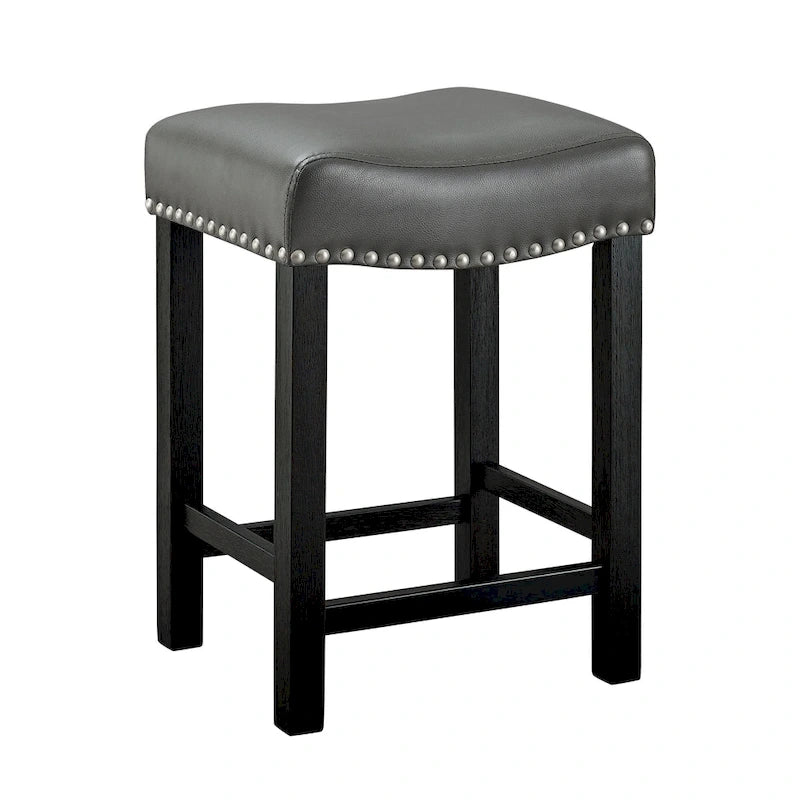 Steve Silver Ariana Gray Faux Leather Counter Stool - Set of 2