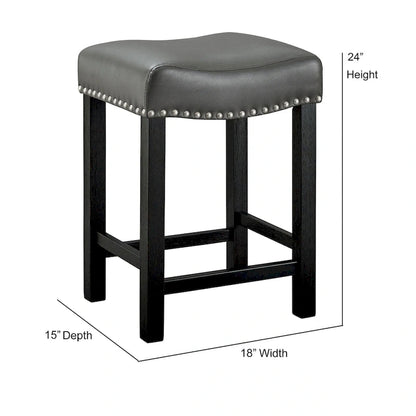 Steve Silver Ariana Gray Faux Leather Counter Stool - Set of 2
