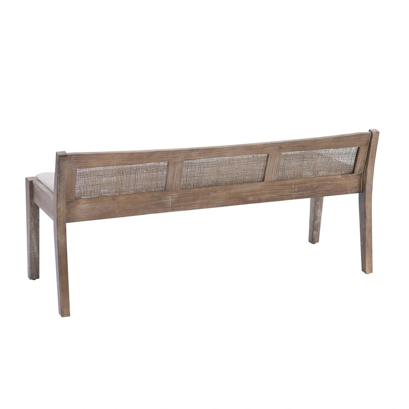 Buford Solid Wood Cane Bench