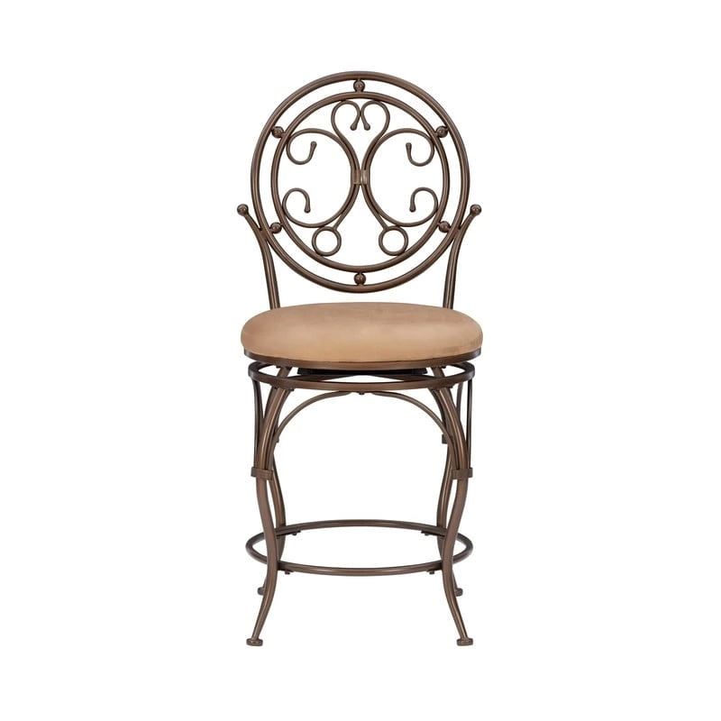 Monaco Big & Tall Scroll Circle Back Counter Stool - N/A